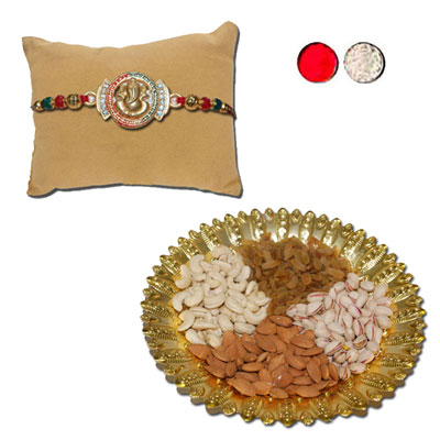 "RAKHI -AD 4060 A (Single Rakhi) , Dryfruit Thali - code RD800 - Click here to View more details about this Product